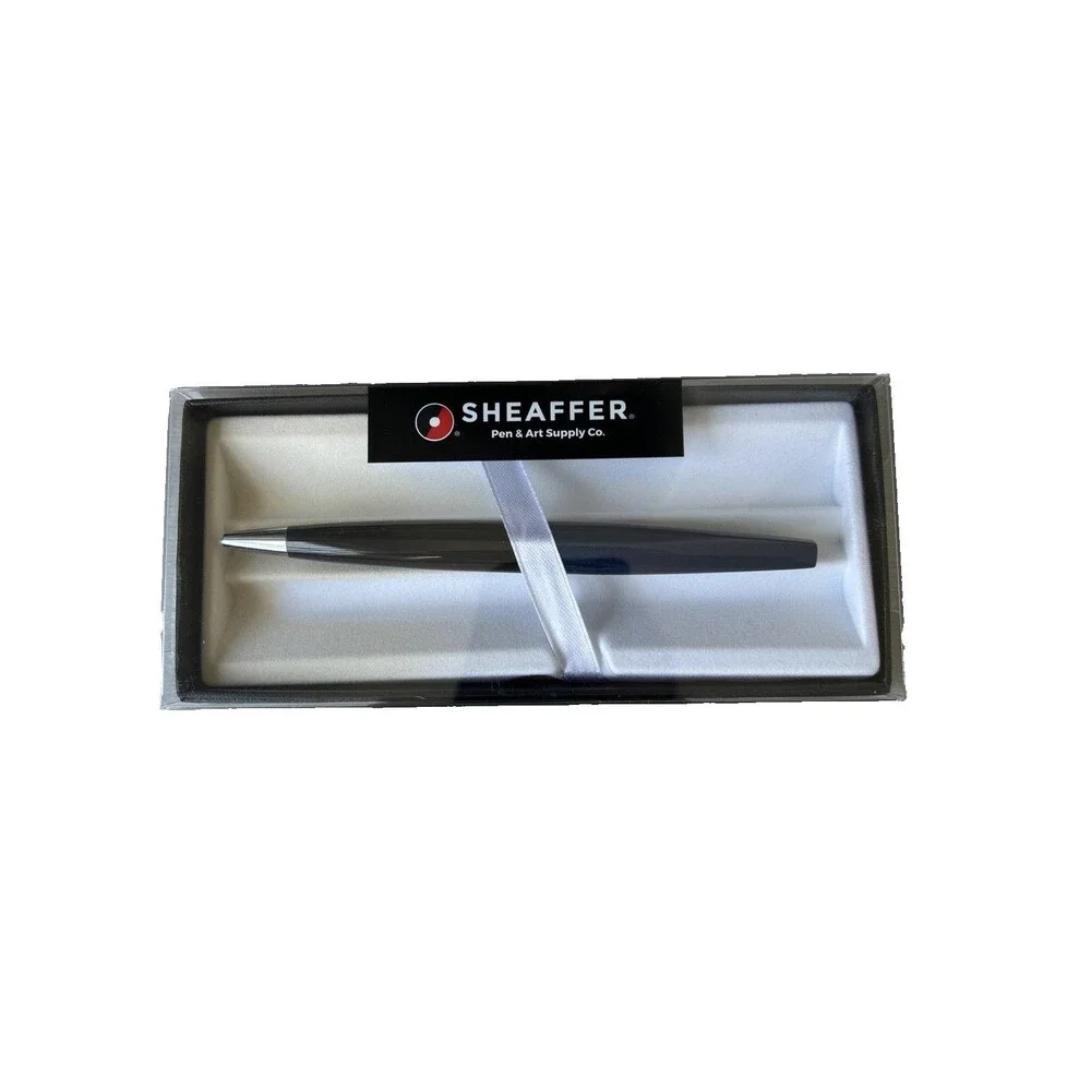 Sheaffer Taranis Black Lacquer  Blue Cap Twist BallPoint Pen READ DESCRIPTION